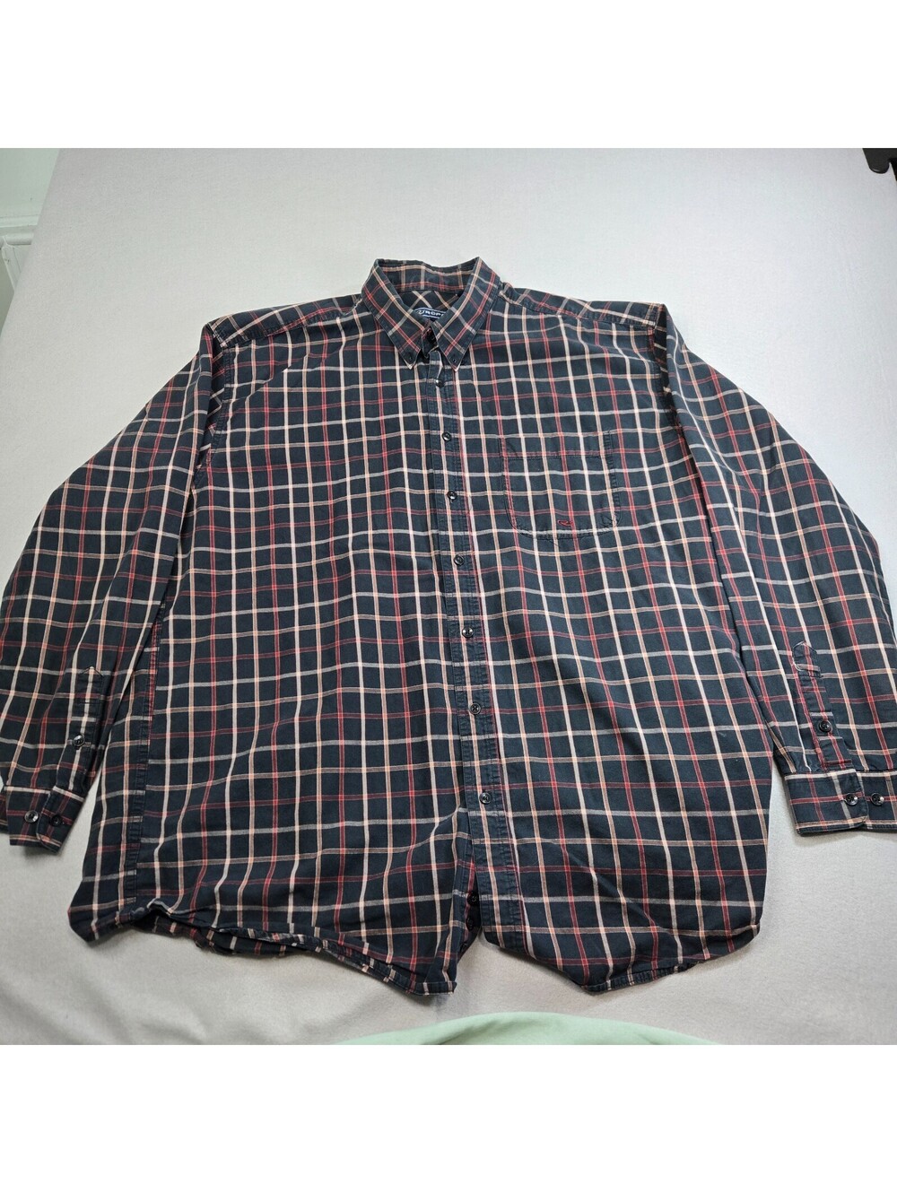 Roper Button Down Shirt Mens 2XL Black Red Plaid Long Sleeve Cotton Western Up